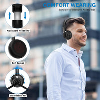 1 x RAW Customer Returns SUNITEC Bluetooth Headset with Microphone Noise Cancelling - USB Bluetooth Adapter - 45H Talk Time for PC Skype Zoom Teams Laptop Computer Black - RRP €55.45