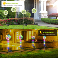 3 x RAW Customer Returns BUCASA solar lamps for outdoor garden, pack of 4 solar lights for outdoor dandelion with colored LED, IP65 waterproof solar flower lamp for lawn, balcony, patio, yard, Christmas decoration - RRP €84.81