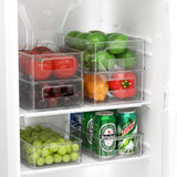 1 x RAW Customer Returns FINEW Refrigerator Organizer Set of 6 3 Sizes , Stackable Pantry Storage Containers, Transparent Refrigerator Storage Box Organization for Kitchen, Drawer, Sink, Bathroom - BPA Free - RRP €24.99