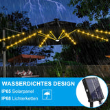 1 x RAW Customer Returns Parasol lighting solar, umbrella fairy lights with 104 LEDs lights and remote control 8 modes, IP67 waterproof garden lights for umbrella decoration, camping tents, outdoor and indoor decorative light - RRP €25.87