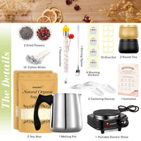 1 x RAW Customer Returns Candle Making Kit with Electronic Heating Plate, UnityStar Candle Making Kit with Wax Melter, Suitable for Beginners DIY Soy Wax Candle Kit with 1lb Soy Wax, Pouring Pot, Cotton Wicks - RRP €42.35