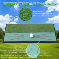 1 x RAW Customer Returns Crossfingers Golf Hitting Mat, 2 in 1 60 30cm Golf Mat with Rubber Tee, Premium Synthetic Grass Golf Training Mat for Indoor Outdoor Garden - RRP €82.44