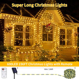 1 x RAW Customer Returns Amzxart Outdoor Solar String Lights 600 LED 62m Outdoor 8 Modes Outdoor Christmas Decoration IP65 Waterproof for Balcony Houses Christmas Tree Party White - RRP €39.99