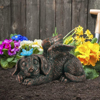 1 x RAW Customer Returns Yeomoo Outdoor Solar Powered Garden Decorative Statue with Waterproof Bottle Home Decoration Puppy Sleeping Solar Powered Funeral Statue Gift for Home and Yard - RRP €35.28