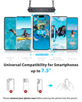 2 x RAW Customer Returns YOSH Waterproof Mobile Phone Case with Crossbody Design Pack of 2 , 7.5 Inch Waterproof Mobile Phone Case with Integrated TPU Seal Design, Mobile Phone Water Protection Case for iPhone, Samsung, Huawei, Xiaomi - RRP €26.08