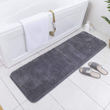 1 x RAW Customer Returns Carvapet Non-Slip Bath Mat Bathroom Rug Water Absorbent Bath Mat for Bathroom Floor Mat Soft Plush Microfibre Bath Mat Shower Mat Dark Grey, 50 x 150 cm  - RRP €32.48