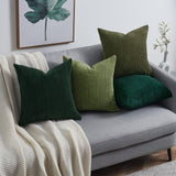 1 x RAW Customer Returns Topfinel set of 4 cushion covers 40 x 40 cm dark green corduroy cushion covers cushion cover decorative cushion cover sofa cushion decorative cushion decoration for sofa bedroom living room balcony children fluffy  - RRP €24.99