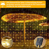 1 x RAW Customer Returns GCMacau Solar Fairy Lights Outdoor, 6x3M 600LED Curtain Lights, Weatherproof Outdoor Solar Fairy Lights, 8 Modes Upgraded Solar Panel with USB Power Supply Solar for Gardens Christmas - RRP €39.32