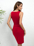 1 x RAW Customer Returns Missufe Figure-hugging mini dress, tight tank dresses, women s summer dress, bodycon short casual dress red, medium  - RRP €28.22