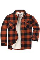 1 x RAW Customer Returns Coevals Club Men s Flannel Jacket Shirt Sherpa Lumberjack Shirt Flannel Shirt Long Sleeve Checked Press Studs Cotton Winter Shirt Brown Black 12 L  - RRP €50.41