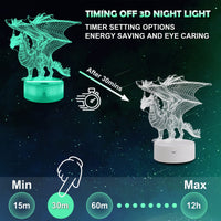 1 x RAW Customer Returns Ammonite Dragon Lamp for Children, 3D Dragon Night Light, 16 Colors with Remote Control Children s Room Decor as a Christmas Birthday Gift for Boys Girls - RRP €19.99