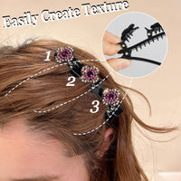 1 x Brand New KHDULQ 4 Pieces Crystal Braided Hair Clips,Flower Hair Clip, Braided Hair Clips,Three Flower Side Hair Clips for Women and Kids - RRP €18.0