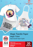 1 x RAW Customer Returns Transfer paper ironing paper transfer foil for LIGHT textiles fabrics from Raimarket 20 sheets A4 inkjet iron on paper transfer foil T-shirt transfers Textile foils DIY fabric printing 20  - RRP €15.99