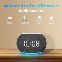 1 x RAW Customer Returns REACHER Auto Dimmable Radio Alarm Clock for Bedroom - 9 Color Night Light, 0-100 Dimmer, 7 Alarm Tones, FM Radio, Auto Off Timer, Digital Alarm Clock for Bedside - RRP €39.34