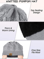 3 x Brand New URATOT 4 Pack Winter Knitted Set Thick Knitted Hat Scarf Gloves Ear Warmers for Men or Women - RRP €63.51