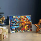 8 x Brand New MISITU Puzzle 1000 pieces House with Christmas decoration 52 x 38 cm, gift for the holidays - RRP €112.88