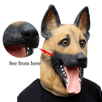 1 x RAW Customer Returns CreepyParty Halloween Costume Party Animal Head Latex Mask German Shepherd - RRP €19.15