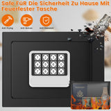 1 x RAW Customer Returns Sanfnz 14L Safe Box for Home with Fireproof Waterproof Money Bag, Anti-Theft Electronic Safe with Key, Digital Children s Wall Safe Furniture Safe Cash Medicines Jewelry - RRP €46.38