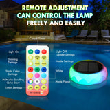 1 x RAW Customer Returns flintronic Large Dosing Float, Solar Boat Floating Chlorine Dispenser, Pool Dosing Float, IP68 Waterproof, Adjustable Foldable, with Remote Control, with Colorful Lights - RRP €18.99