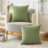 1 x RAW Customer Returns MIULEE Set of 2 Decorative Cushion Covers Soft Chenille Cushion Covers for Living Room Sofa Simple Cushion Cover 40 x 40 cm Green - RRP €11.6