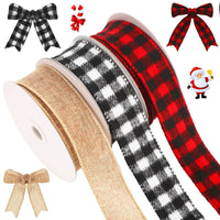 1 x Brand New 3 Rolls Christmas Ribbon Decorative Wrapping Christmas Ribbon Buffalo Plaid Flannel Ribbon for Christmas DIY Multiple Styles, 1.5 Inch x 10 Yard  - RRP €16.8