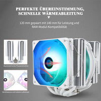 1 x RAW Customer Returns Thermalright FS140 White V3 ARGB CPU Cooling Dual Towers, 4 Heatpipes, 120mm and 140mm PWM Dual Fan, AGHP Technology, for AMD AM4 AM5 Intel 1150 1151 1200 2011 1700 White ARGB  - RRP €43.09