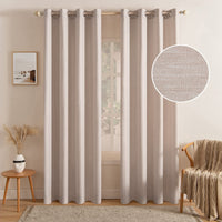 1 x RAW Customer Returns MIULEE Curtain Opaque Curtains Curtains with Eyelets Thermal Curtain Eyelet Curtain Decorative Curtain Slub Linen Window Curtain for Living Room Bedroom Set of 2 140 x 225cm W x H Beige - RRP €40.33