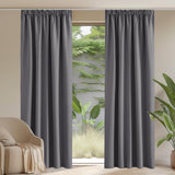 1 x RAW Customer Returns PONY DANCE thermal curtain heat protection ruffle tape living room curtains grey opaque set of 2 H 245 x W 140 cm blackout curtains with ruffle tape for rail Blackout Curtains for Living Room - RRP €34.08