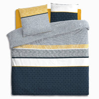 1 x RAW Customer Returns Atmosphera - Etnik striped cotton bed set 240x220 cm - RRP €33.56