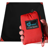 1 x RAW Customer Returns Odoland Foldable Picnic Blanket 160 x 180 cm, Waterproof Beach Blanket, Pocket Blanket, Suitable for Camping, Traveling, Hiking and Beach, Red - RRP €19.76