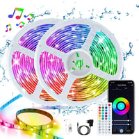 1 x RAW Customer Returns CILIENG Waterproof LED Strip 12m, IP65 Waterproof RGB Multi-Color LED Strips, 16 Million Colors Self-Adhesive LED Color Changing Light Strip, Sync with Music LED Strip for TV Cabinet Decoration - RRP €23.95