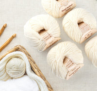 1 x RAW Customer Returns 6 Pack Beige Cotton Ball, 100 Baby Cotton, Super Soft Milky Baby Cotton Yarn for Crochet and Knitting - 50g Ball with 2 Metal Hooks 2.5-3.5mm Baby Fluffy - RRP €18.14