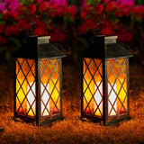 1 x RAW Customer Returns OxyLED Solar Lanterns for Outdoors, Solar Lamps for Outdoors 2 Pieces IP44 Waterproof Metal Solar Lantern for Outdoors with Flickering Effect Candles Balcony Decoration Vintage Hanging for Patio Terrace Wall Table - RRP €40.33