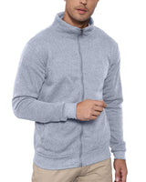 1 x RAW Customer Returns Remxi Men s Hoodie No Hood Zipper Cardigan Jacket Light Grey, M  - RRP €25.88