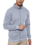 1 x RAW Customer Returns Remxi Men s Hoodie No Hood Zipper Cardigan Jacket Light Grey, M  - RRP €25.88