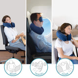 5 x Brand New bonmedico travel pillow neck pillow for plane, car, train travel, relaxation - neck pillow for adults - memory foam cooling gel - neck support pillow with velor cover - RRP €99.1