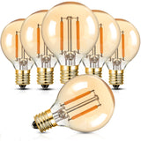 1 x RAW Customer Returns Century Light G40 E14 LED vintage lamp 1W equivalent 15 watt light bulb, warm white 2000K, golf ball, amber glass AC220V-240V, 6 pieces - RRP €14.99