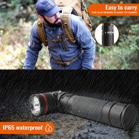 1 x RAW Customer Returns NICRON B75 LED Flashlight Rechargeable UV Light, 1000 Lumen 395nm 2 in 1, 90 Degree Rotatable Head, Waterproof for Outdoor Hiking Urine Oil Detector with Magnet - RRP €49.99