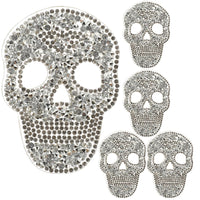 1 x RAW Customer Returns Pack of 5 rhinestone skull patches for ironing on, iron-on patches, stickers, iron-on patches, appliques for sewing on clothes, children and adults, DIY crafts - RRP €9.66