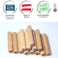 1 x RAW Customer Returns JOWE wooden dowel made of beech 14x80mm, 50 pieces Dowel 14 mm 14 mm ribbed dowel manufactured and packaged in Austria - RRP €10.58