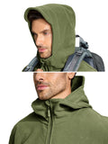 1 x RAW Customer Returns TACVASEN Men s Fleece Jacket Military Outdoor Windproof Jacket with Hood - Size XXL, green - RRP €58.46