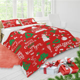 1 x RAW Customer Returns IUNTWEIE Christmas bed linen, Santa Claus and elk snowman red duvet cover, Christmas decoration, soft bed linen set with zip C, 220 x 240 cm  - RRP €24.99