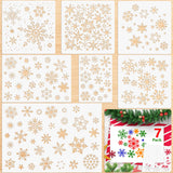 2 x RAW Customer Returns Zayvor 7 Christmas Snowflake Stencil Template Stencils for Painting on Wood Reusable for Window Glass Wall Door Plastic Templates Scrapbooking Reusable Christmas Template Sets - RRP €25.76