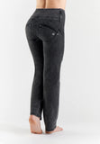 1 x Brand New FREDDY - Push Up Jeans WR.up High Waist Wide Leg Eco Denim Shuttle, Black Denim, XXS - RRP €158.14