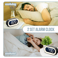 3 x RAW Customer Returns SUCHDECO alarm clock with light, digital alarm clock, alarm clock without ticking, 18 music ringtones, snooze function, double alarm clock, LED night light alarm clock - RRP €56.46