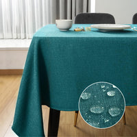 1 x RAW Customer Returns SEASHORE TREE Tablecloth Linen Linen Look Tablecloth Washable Tablecloth Linen Table Runner Table Linen Square Waterproof Tablecloth Dark Green 120 x 160 cm - RRP €25.56