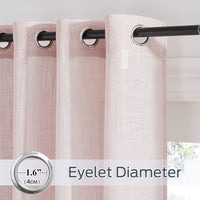 1 x RAW Customer Returns PONY DANCE curtain linen look set of 2 H 240 x W 132 cm linen look curtains with eyelets for sunlight filtering semi-transparent curtains living room decorative curtains old pink - RRP €29.2