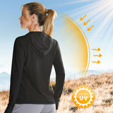 1 x RAW Customer Returns Libin Women s UPF 50 Sun Protection Hooded Jacket with Full Zip Sun Sweatshirt Long Sleeve Running Sweatshirt Surfing Sweatshirt Outdoor Walking with Pocket Black XXL - RRP €31.19