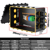 1 x RAW Customer Returns PEBA Junction box waterproof IP68, large distribution box surface-mounted 295x165x115 mm, M25 cable gland 4mm - 14mm, cable distributor waterproof, outdoor garden underground cable junction box black 6 ways - RRP €33.99