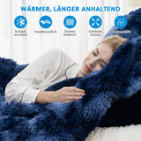 1 x RAW Customer Returns HOMFINE Plush Bedding 135 x 200cm Soft Winter Flannel Blanket Fleece Blanket with 2 Pillowcases 80 x 80cm Blue - RRP €22.8